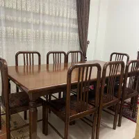 میز نهارخوری با چوب گردو درجه یک،۸ نفره،ظریف و شیک|میز و صندلی غذاخوری|شاهرود, |دیوار