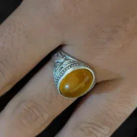 لنگشتر نقره با نگین شمس