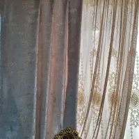 معاوضه والن پرده باوالن طوسی نقره ای اندازه۱/۵ متر