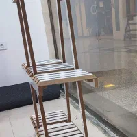 استندگلدان چوبی سفید رنگ سه طبقه نو|صنایع دستی و سایر لوازم تزئینی|گرگان, |دیوار