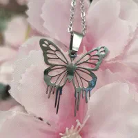 گردنبند پروانه پینترستی ترند استیل .پاساژ ایلما