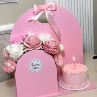 باکس گل شمعی وکیک