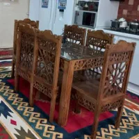میز نهارخوری گره چینی شش نفره سالم و تمیز|میز و صندلی غذاخوری|شیراز, ستارخان|دیوار