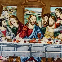 تابلو فرش تمام ابریشم شام آخر|تابلو فرش|ری, جوانمرد قصاب|دیوار