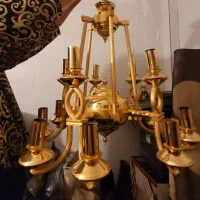 لوستر ۱۵ شاخه طلایی|لوستر و چراغ آویز|قزوین, |دیوار