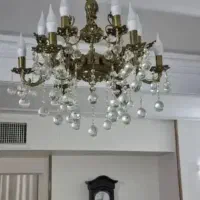 لوستر برنز ۶شاخه ۱۲ شعله .همراه ۱۲ لامپ شمعی..