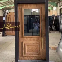 درب ضدسرقت دو قاب کرکره برقی نرده شیشه ای کد A002