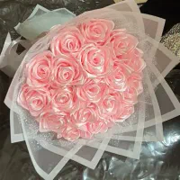 گل روبانی دسته گل زیبا ربانی و پول روز پدر