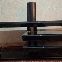 میز تلویزیون شیشه‌ای مشکی، در حد نو