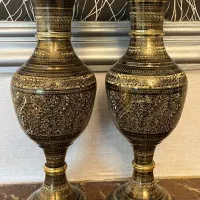 گلدان قلم‌زنی جفت