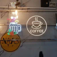 تابلو فلکسی نئون قهوه و ابمیوه