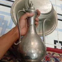 آفتابه لگن برنجی مهردار قدیمی عتیقه لعاب دار|صنایع دستی و سایر لوازم تزئینی|اصفهان, شیخ اشراق|دیوار