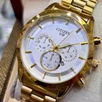 ساعت سیتیزن سه موتوره طلایی مردانه