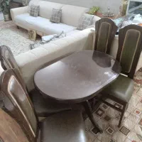 نهار خوری ۴ نفره چوب|میز و صندلی غذاخوری|مشهد, جاهد شهر|دیوار