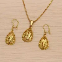 نیم ست آبکاری طلا اشکی طرح کپی طلا