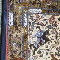 قالیچه 3 متری تمام ابریشم قم شکارگاه|فرش|کرج, عظیمیه|دیوار