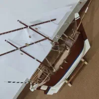 لنج طرح کچی و بادبانی با چوبهای تزیینی