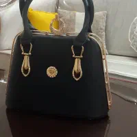 کیف مشکی مجلسی نگین دار دستی و شانه ای
