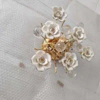 لوستر سقفی سفید طلایی|لوستر و چراغ آویز|پردیس, فاز ۱۱|دیوار