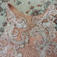 لباس مجلسی تمام گیپور وسنگ جواهردوزی بادست|لباس|قرچک, محمد آباد|دیوار