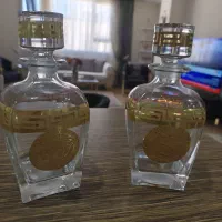 جفت بطری کریستال اصل ایتالیا طلا کوب