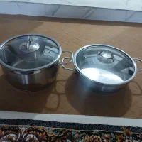 یک عدد قابلمه یک عدد ماهی تابه استیل ترکیه|ظروف پخت‌وپز|ماکو, |دیوار
