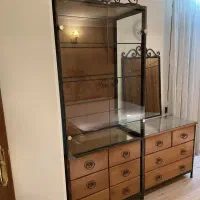 تخت عسلی میز ارایش ویترین متریال چوب گردو فرفورژه|تخت و سرویس خواب|تهران, سهروردی|دیوار