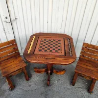صندلی تخته نرد و شطرنج چوب راش نو آکبند