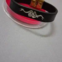 دستبند نقره چرم اسم علیرضا