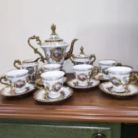 سرویس چای خوری طلایی طرح لیلی و مجنون آرمیتا