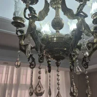 لوستر تمام برنجی سنگین ۶ شاخه ملکه