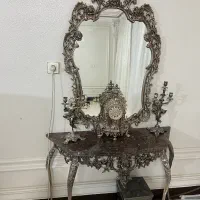 اینه کنسول همراه با شمعدان وساعت|بوفه، ویترین، کنسول|شاهینشهر, پاسداران|دیوار