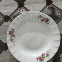 چینی گل سرخی لب طلایی زرین|ظروف سرو و پذیرایی|باغ بهادران, |دیوار