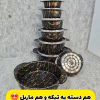 سرویس قابلمه ۱۴ پارچه پرتو کالا ماربل دسته از خود|ظروف پخت‌وپز|کرج, حصارک بالا|دیوار