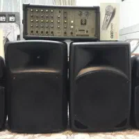 اکو پاورمیکسر+۴باند+ میکروفون همه نو سالم