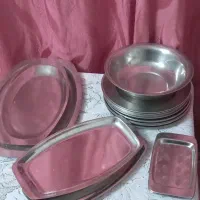 یک سری ظروف استیل قدیمی محکم|ظروف سرو و پذیرایی|اصفهان, فرح آباد|دیوار