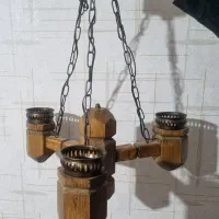 لوستر چوبی سه شعله|لوستر و چراغ آویز|همدان, |دیوار