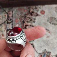 انگشتر یاقوت بارکاب نقره اصل مردانه