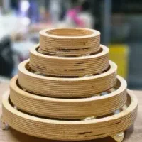 سینی سرو پنج تیکه پایه دار چوبی