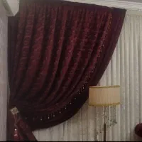 دستک پرده مخمل زرشکی درجه ۱ ترک در حد نو|پرده، رانر، رومیزی|قوچان, |دیوار