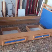 تخت خواب چوبی پسرانه یک نفره|تخت و سرویس خواب|آبدانان, |دیوار