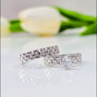 حلقه ست نقره روکش طلا عیار ۹۲۵ کد 5 کارگاه نقره