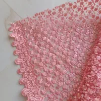 پارچه گیپورحاشیه دار صورتی|لباس|قائن, |دیوار