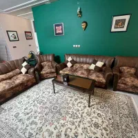 مبل ۷ نفره بدنه چرم بدون میز