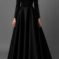 لباس مجلسی ساتن مشکی|لباس|آمل, |دیوار