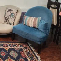 مبل تکی آبی|مبلمان خانگی و میز عسلی|کرج, باغستان|دیوار