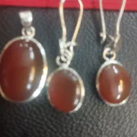 نیم ست نقره سنگ عقیق