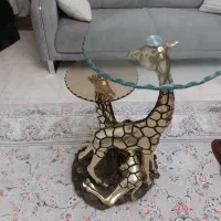 میزکنارمبلی پلی استر ورق طلا