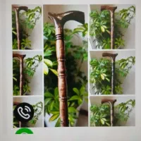 عصا چوبی منبت حلقه دار درجه یک طرح دار