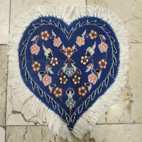 فرش دستباف کوچک نایین طرح قلب|فرش|اصفهان, آبشار|دیوار